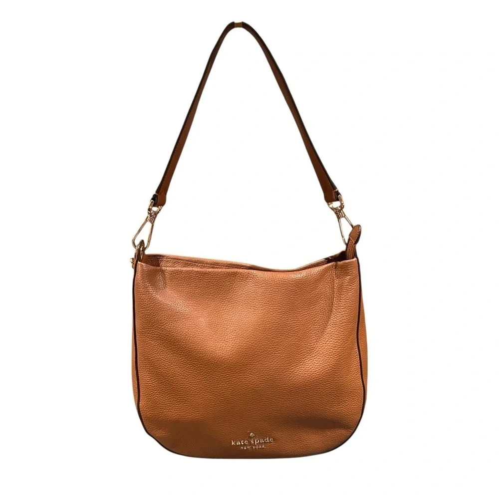 kate spade Brown Pebbled Leather Shoulder Bag